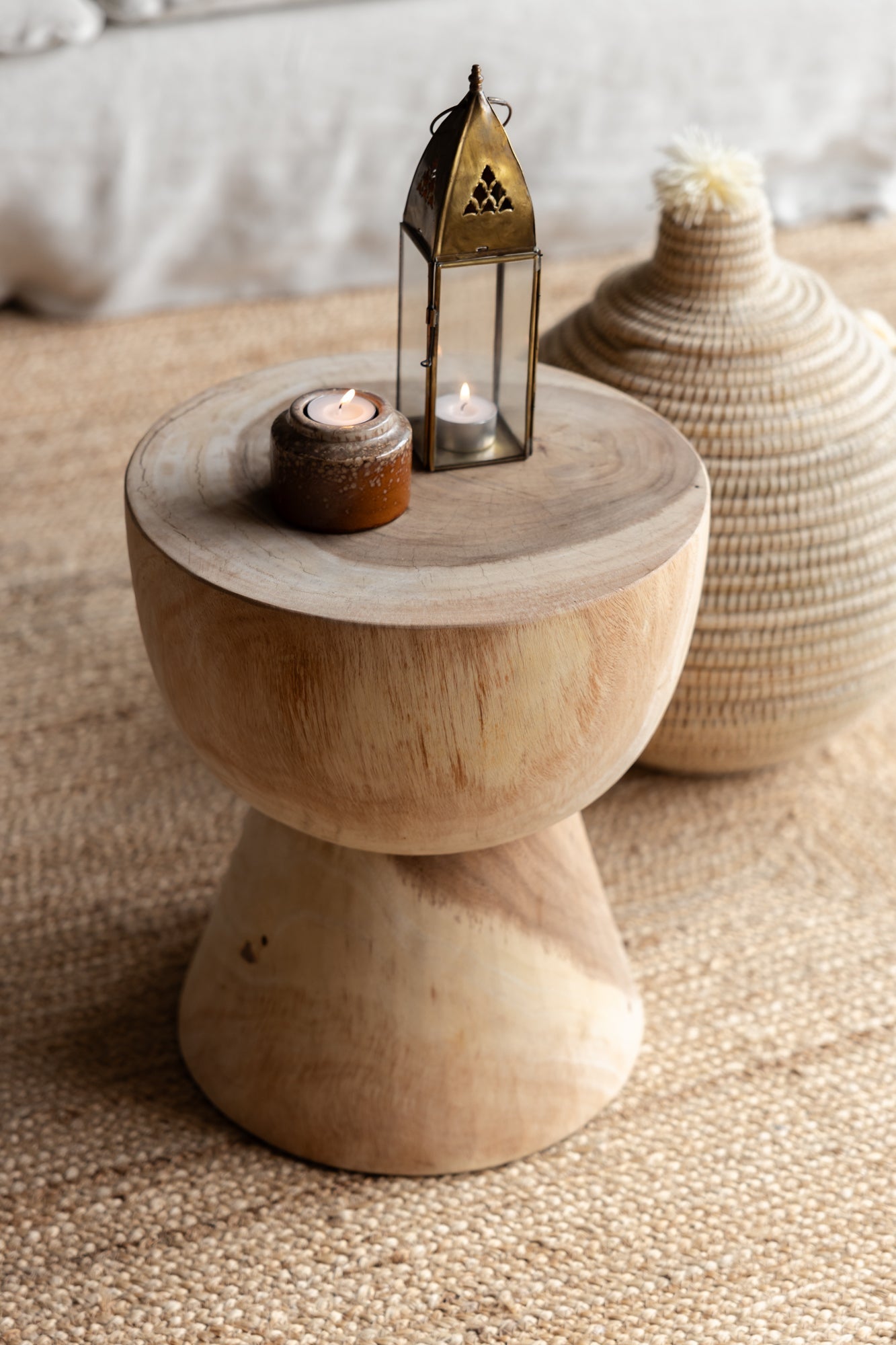 houten bijzettafeltje rond