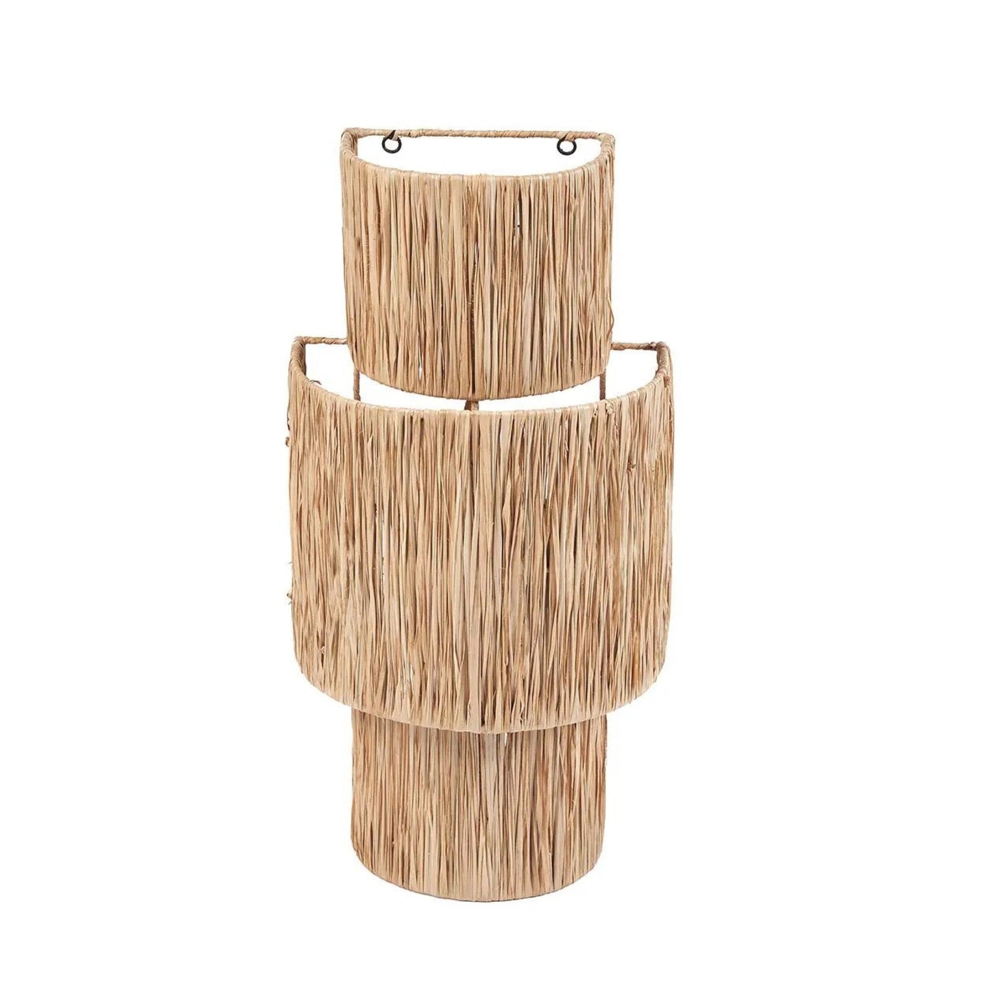 Handgemaakte sisal wandlamp