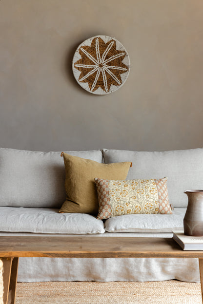 Handgemaakte ronde wanddecoratie van waterhyacint