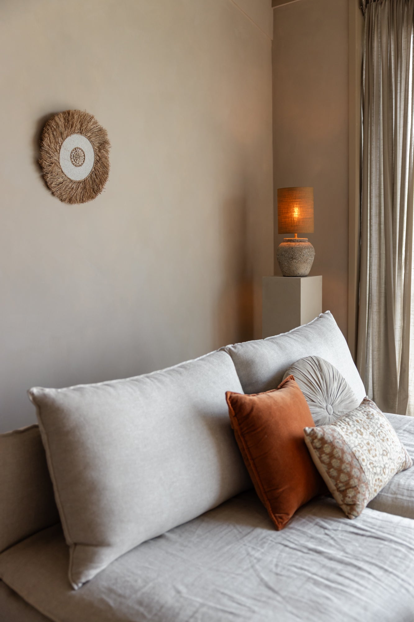 Ronde wanddecoratie natuurlijk